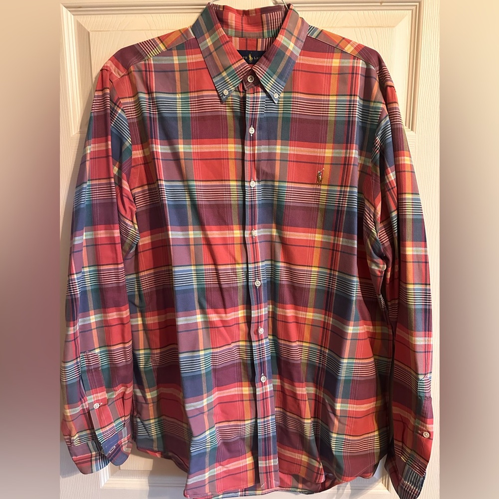Plaid Polo by Ralph Lauren Button Down Shirt (XL) Excellent Condition